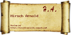 Hirsch Arnold névjegykártya